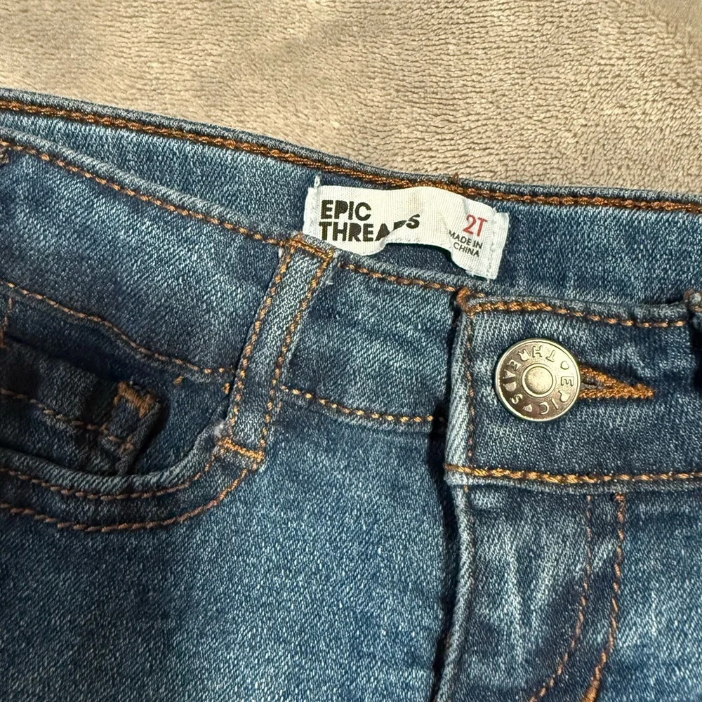 Epic Threads Blue Jean Shorts with Lace Accents